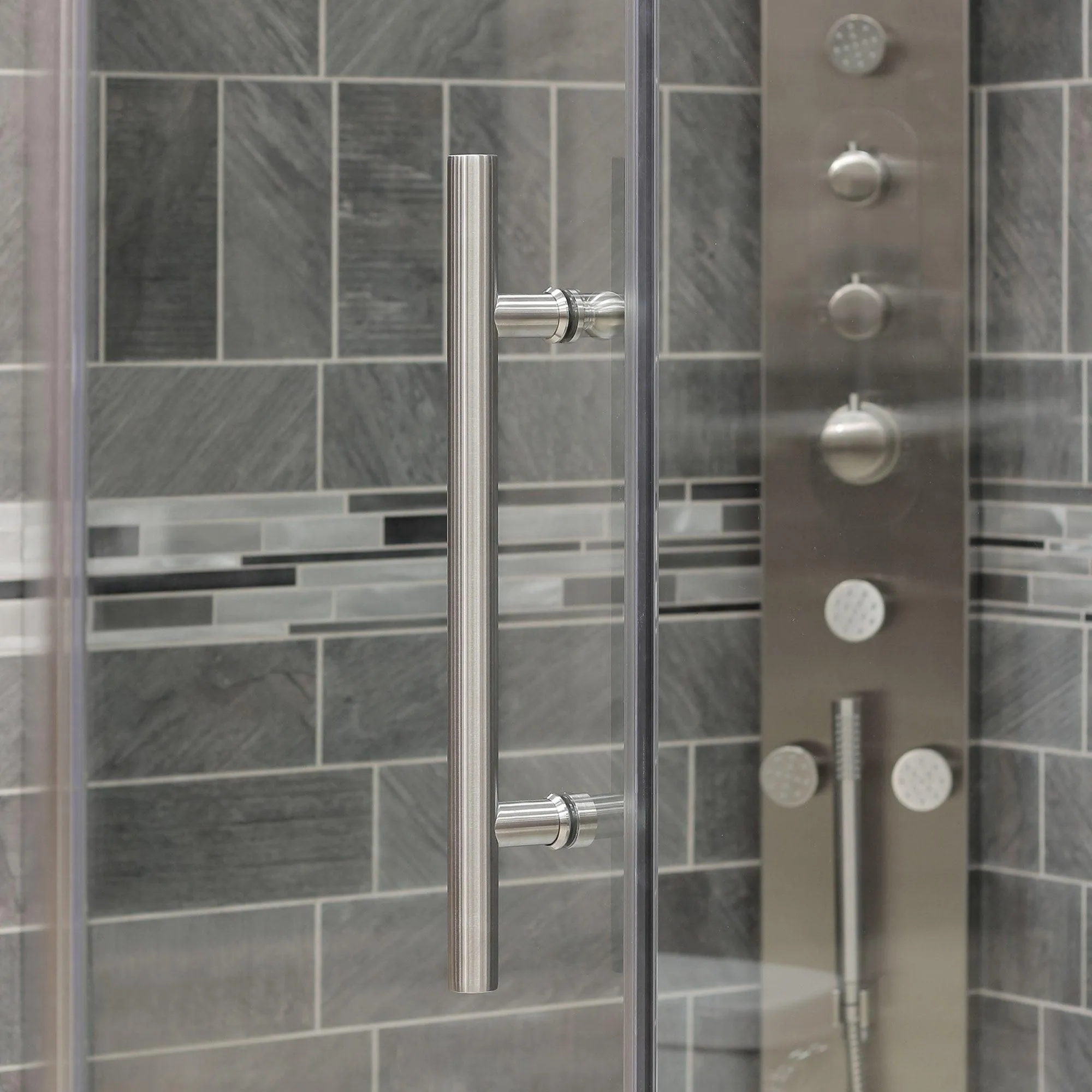 68-70 W x 72 H  Swing-Out Shower Door ULTRA-G Brushed Nickel