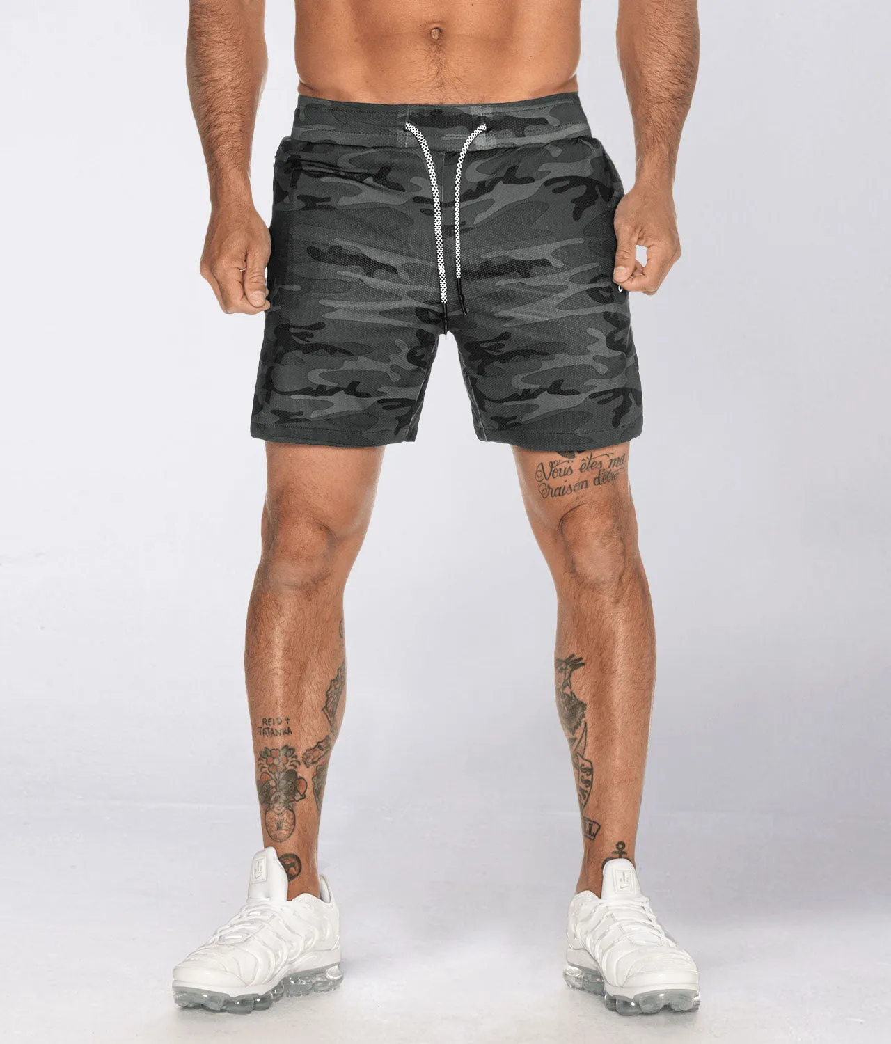 8100 . AirPro Regular-Fit Shorts - Grey Camo