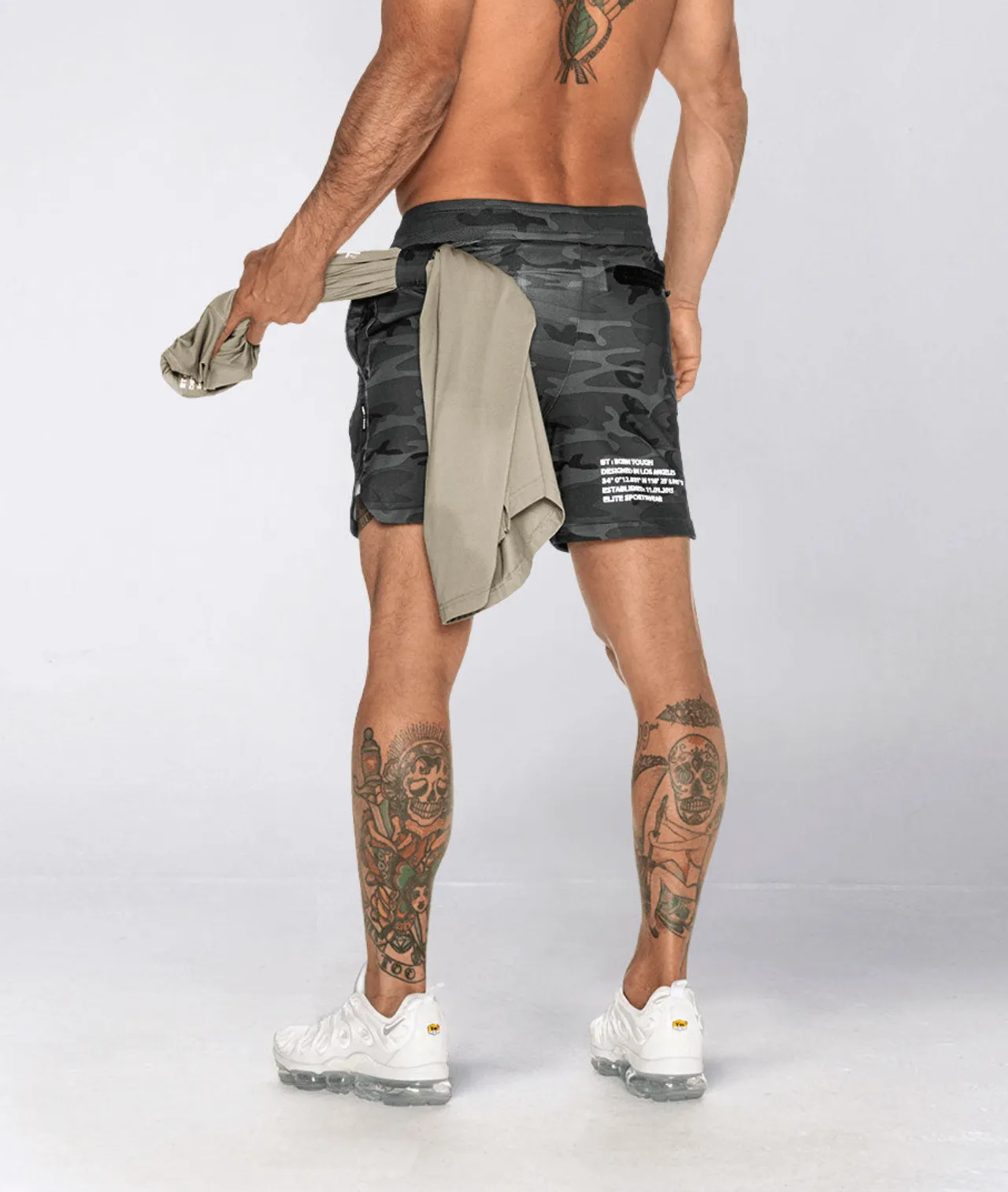 8100 . AirPro Regular-Fit Shorts - Grey Camo