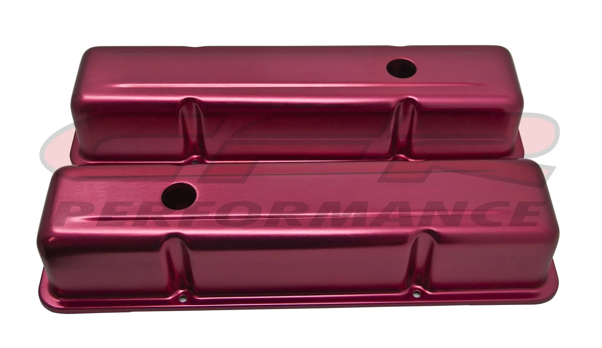 ALUMINUM STAMPED TALL VALVE COVERS CHEVY SB 283-350 - ANODIZED RED