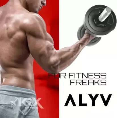 ALYV 20 kg Premium Steel Plate with ,One 4 Ft Plain and 1 Pair DM Rods Home Gym