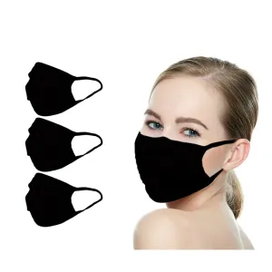 Amba7 MADE IN USA Reusable Breathable Cloth Face Mask - Machine Washable, Non-Surgical Double Layer Anti-Dust Protection, Unisex - For Home, Office, Travel, Camping or Cycling (BLACK 3-Pack) In Stock