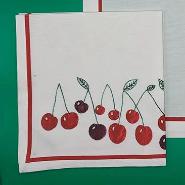 Amparo's Cherries Place Mats and Napkins (Sold Individually)