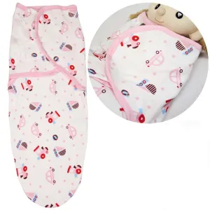 Babymoon Organic Designer Cotton Swaddle Wrap - Pink Car