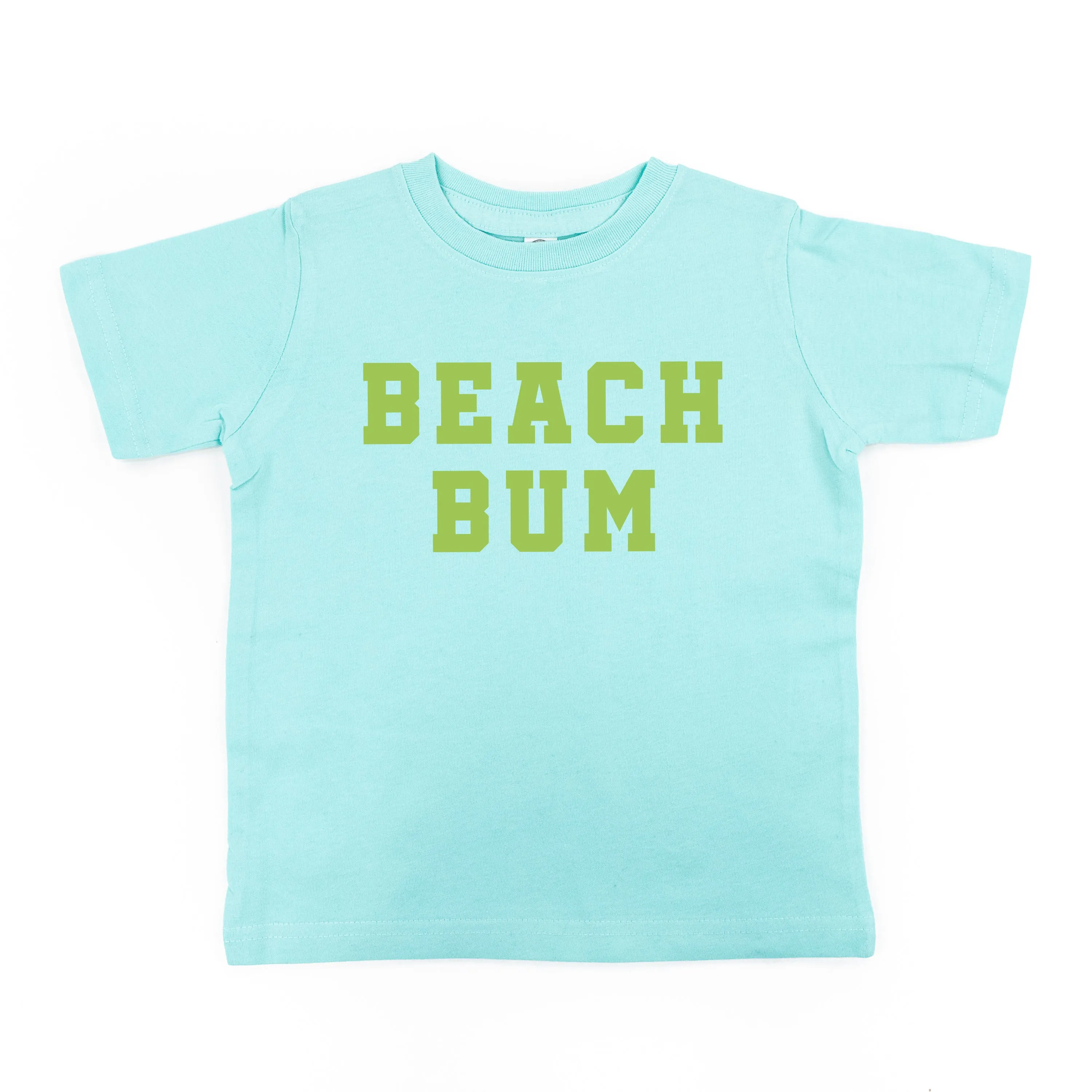 BEACH BUM DESIGN FRONT / OCEAN SUNSET BACK - Short Sleeve Child Shirt