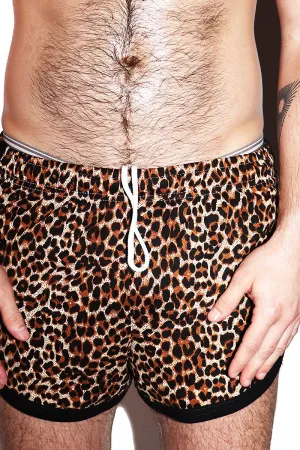 Cheetah Please Running Shorts-Black