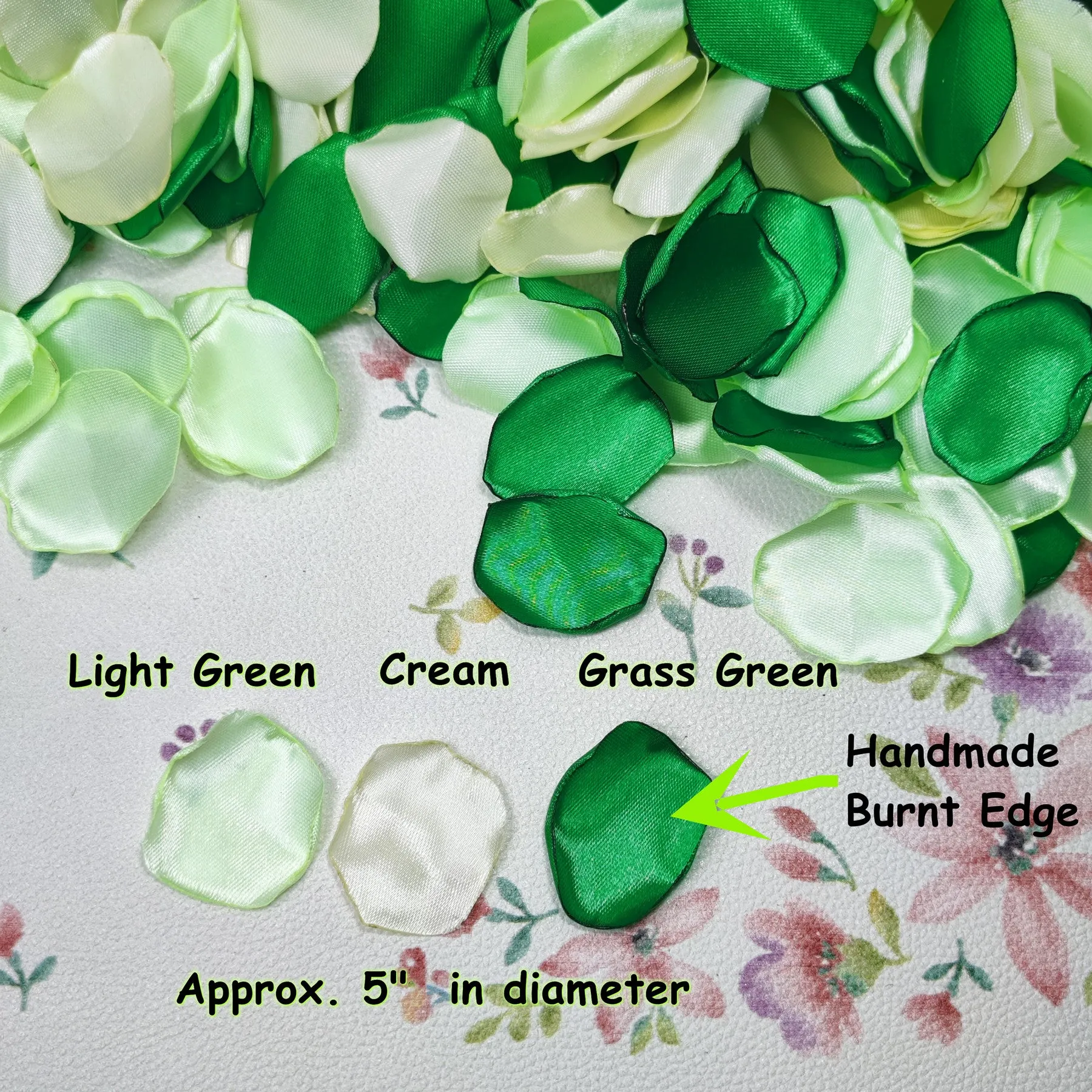 Clearance Exclusive 600pcs Mixed Green Cream Silk Rose Petals Wholesale