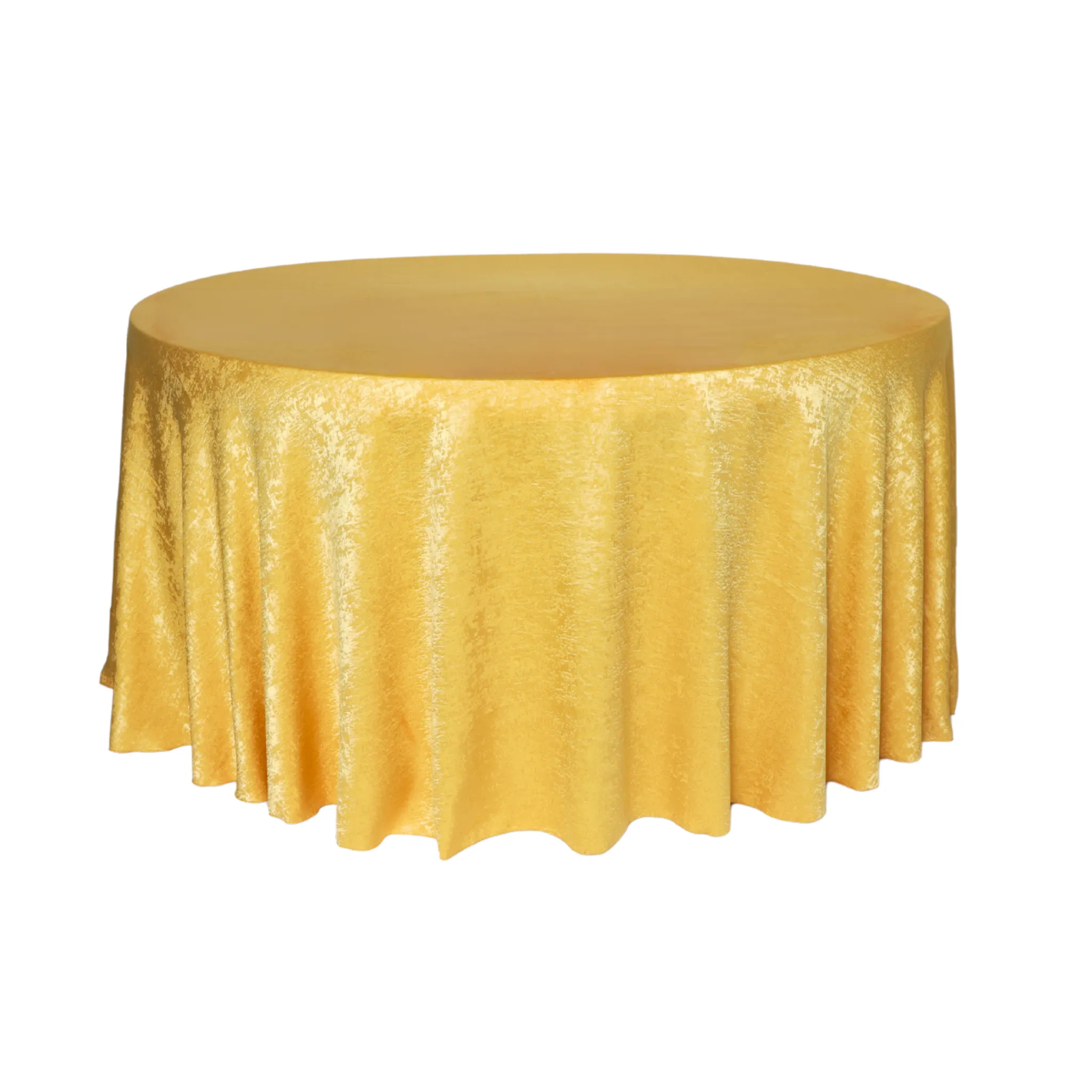 Crinkle Shimmer 120" Round Tablecloth - Gold