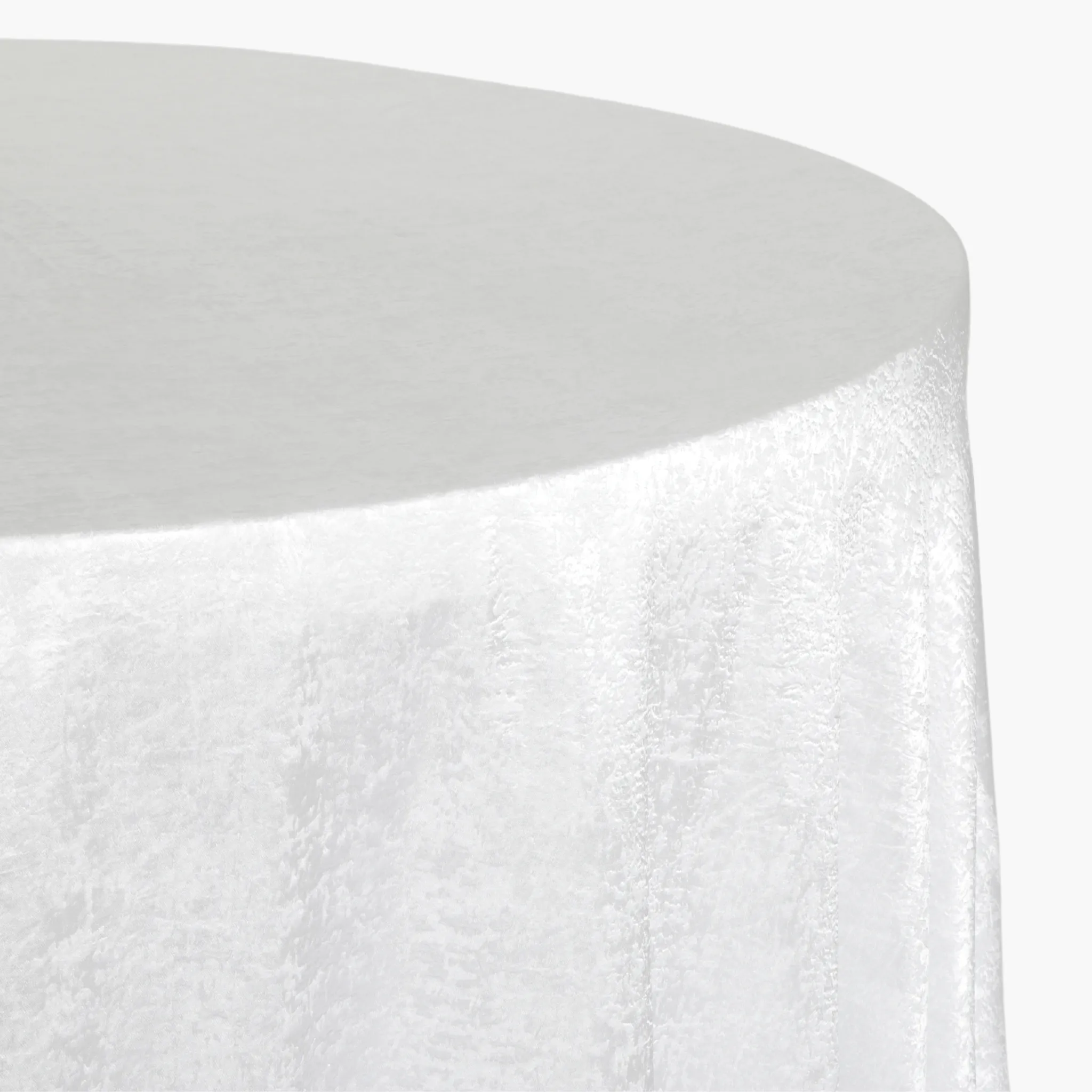 Crinkle Shimmer 132" Round Tablecloth - White