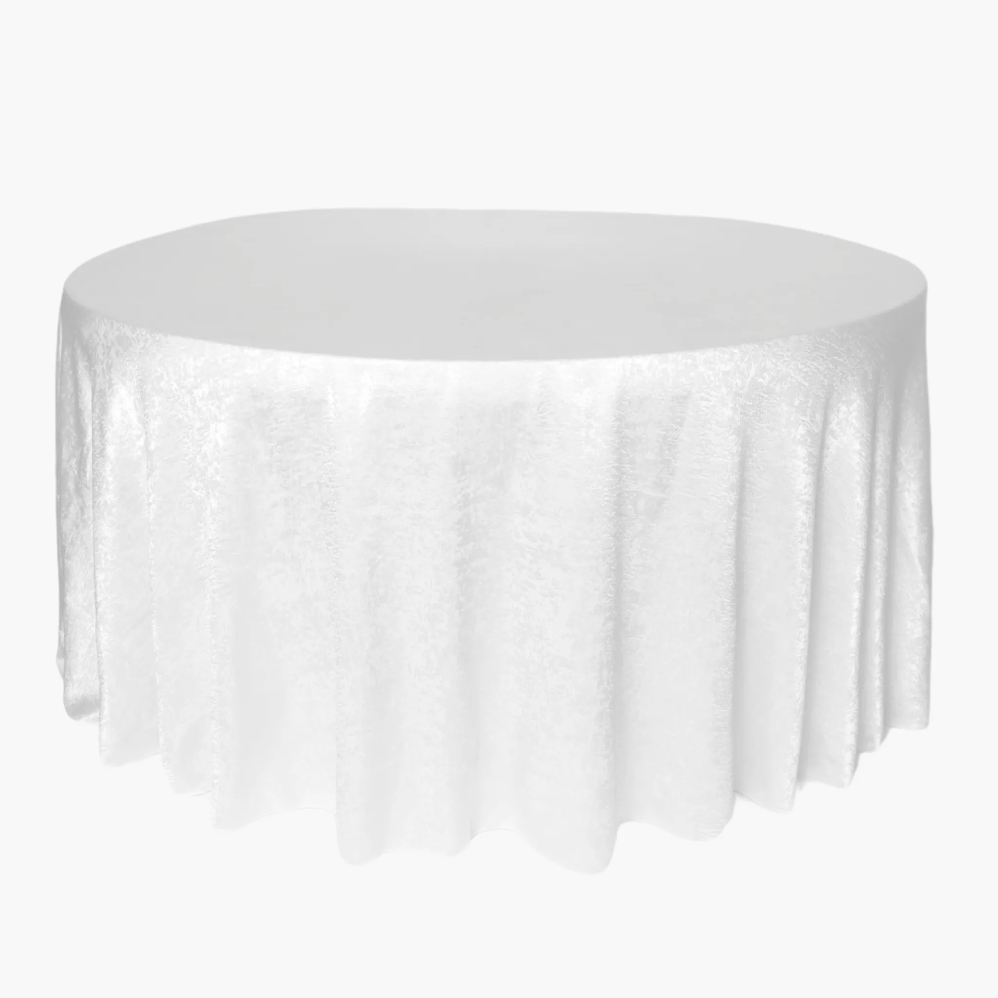 Crinkle Shimmer 132" Round Tablecloth - White