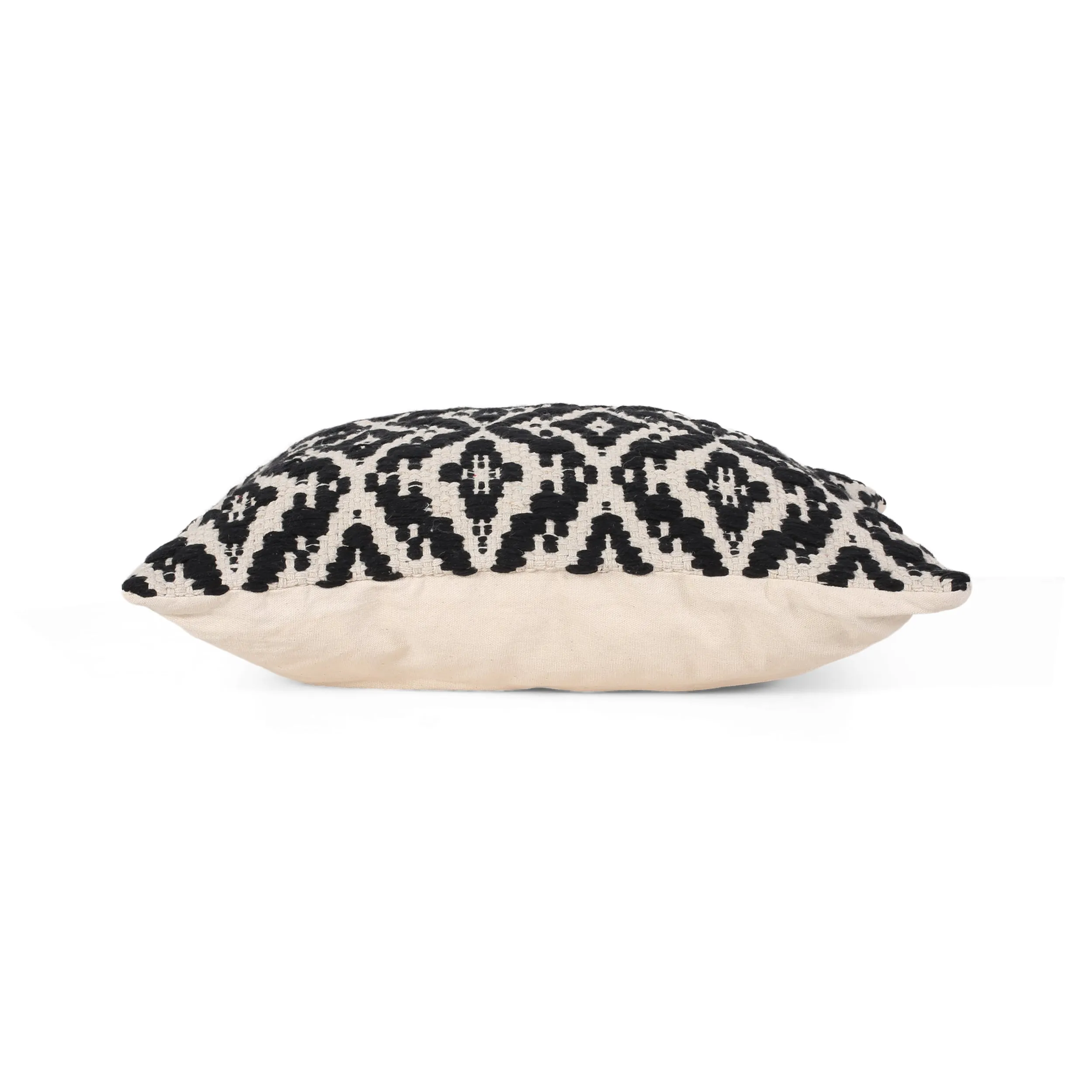 Crystal Boho Cotton Pillow Cover (Set of 2), Black and White