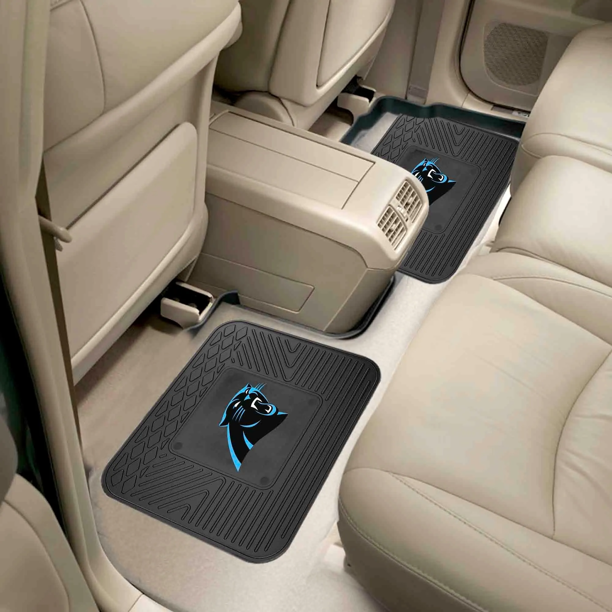 Fanmats Carolina Panthers Back Seat Car Utility Mats - 2 Piece Set