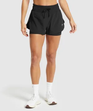 Gymshark Running 2 In 1 Shorts - Black