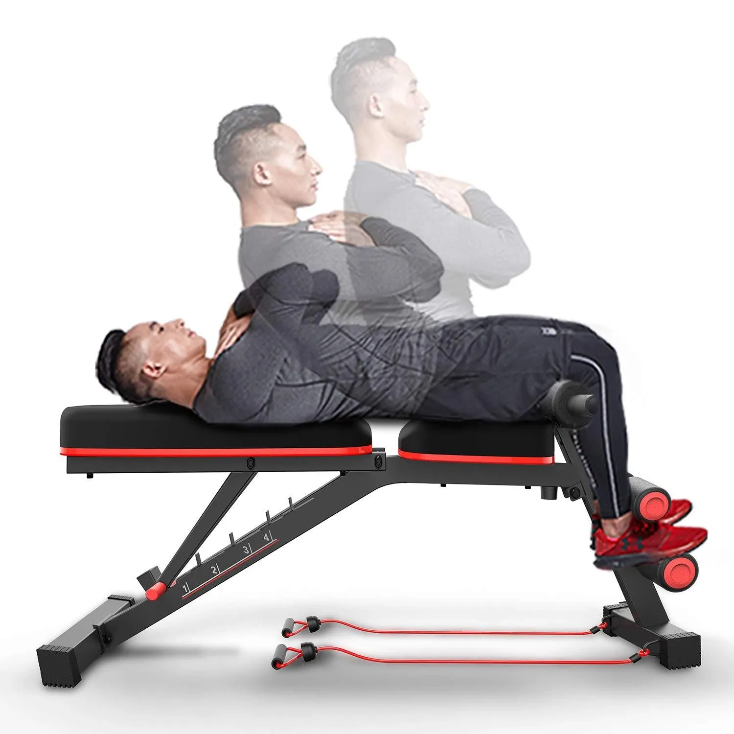 HARISON Weight Bench Adjustable-Utility Exercise Workout Bench for Home Gym Strength Training Multi-Purpose Folding Flat Incline Decline Bench Press