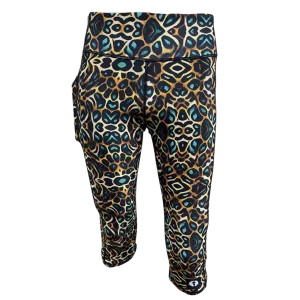 High Waist Funky 3/4 Leggings - Eye of the Tiger