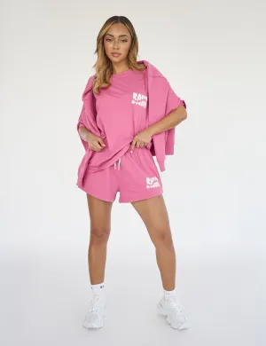 Kaiia Studio Bubble Logo Sweat Shorts Pink