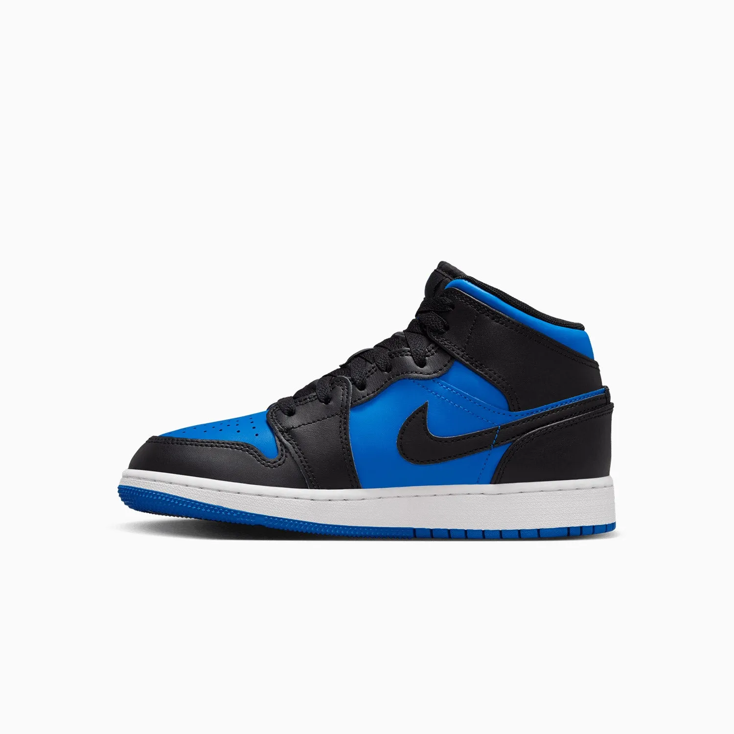 Kid's Air Jordan 1 Mid "Black Royal Blue" Grade School