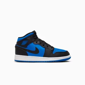 Kid's Air Jordan 1 Mid "Black Royal Blue" Grade School