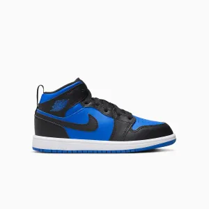 Kid's Air Jordan 1 Mid "Black Royal Blue" Pre School