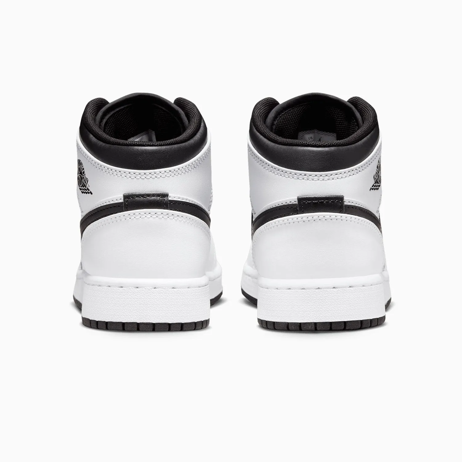 Kid's Air Jordan 1 Mid "White Black" Grade School