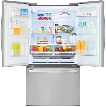 LG LRFS28XBS 28 cu.ft 3 Door French Door, Standard Depth, Ice and Water with Single Ice