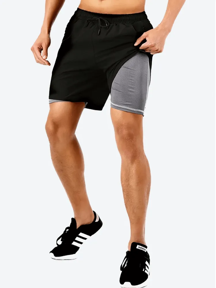 Mesh Men's Running Shorts with Elastic Liner - SF2161