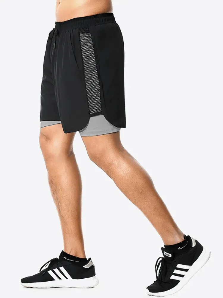 Mesh Men's Running Shorts with Elastic Liner - SF2161