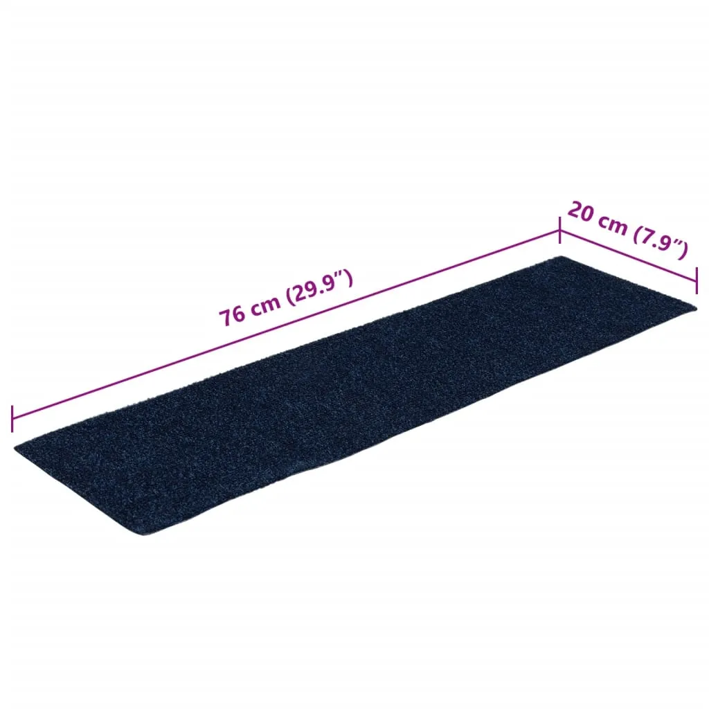 Self-adhesive Stair Mats Rectangular 15 pcs 76x20 cm Blue