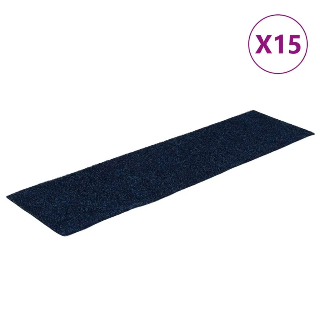 Self-adhesive Stair Mats Rectangular 15 pcs 76x20 cm Blue