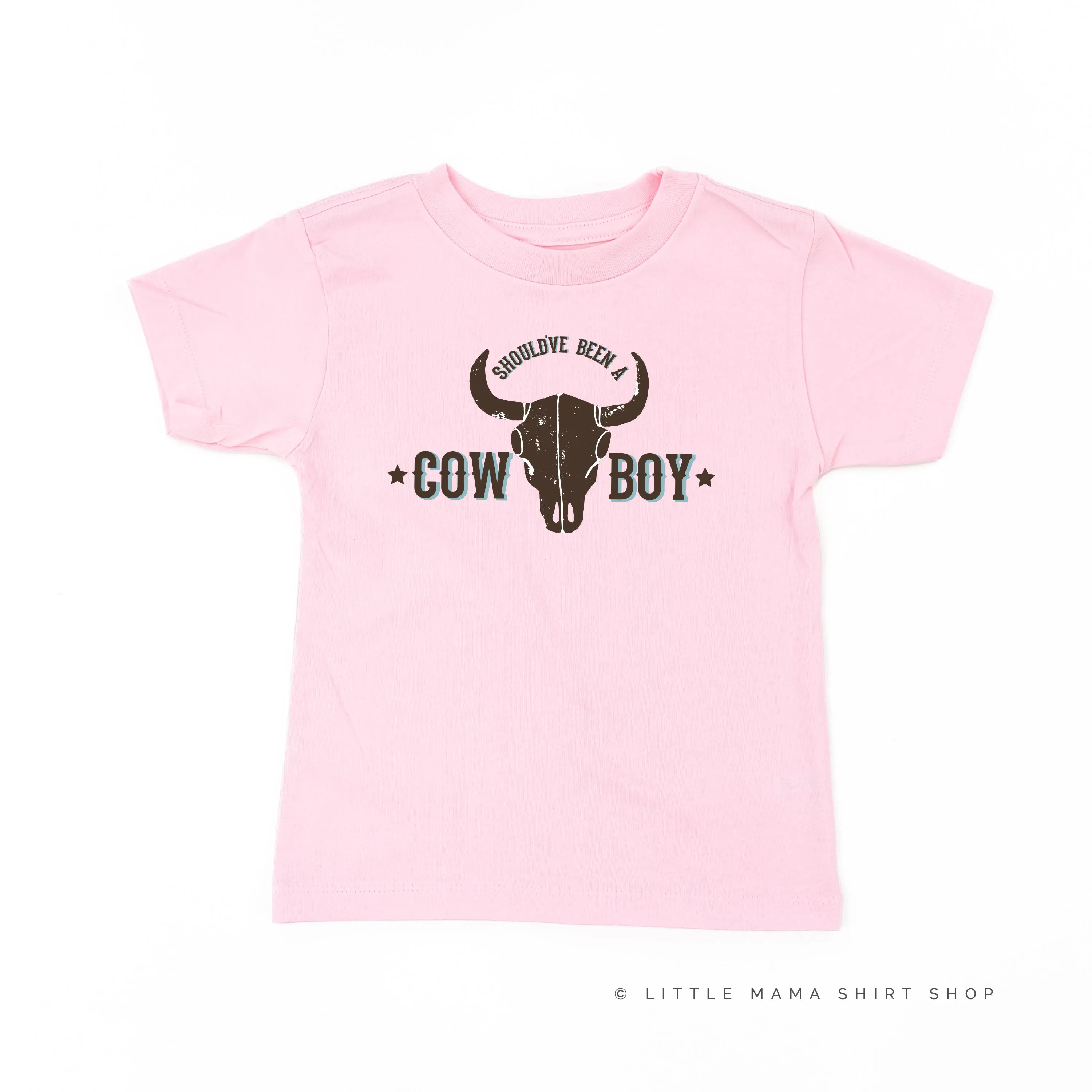 Should've Been a Cowboy - Distressed Design - Short Sleeve Child Shirt