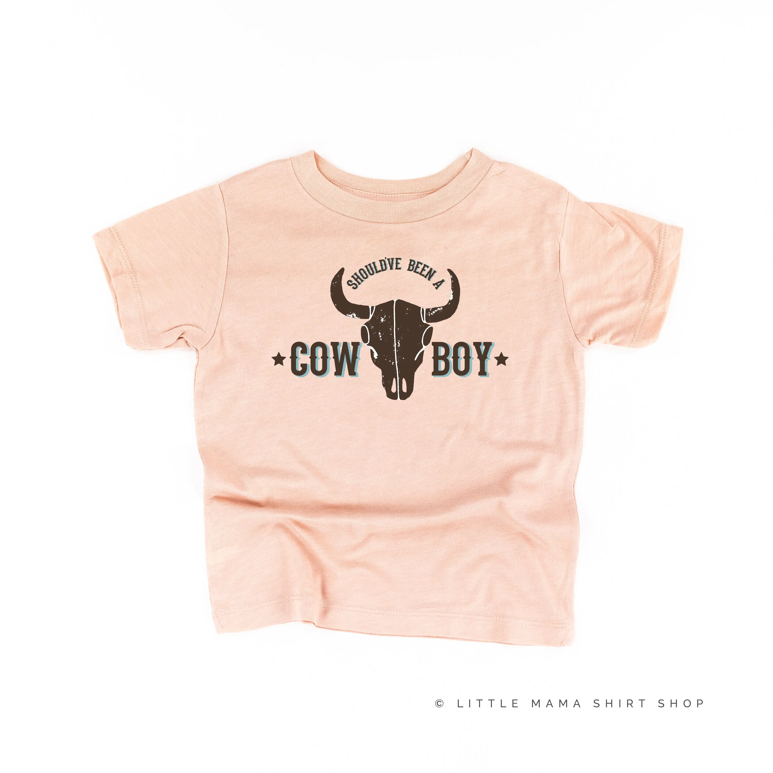 Should've Been a Cowboy - Distressed Design - Short Sleeve Child Shirt