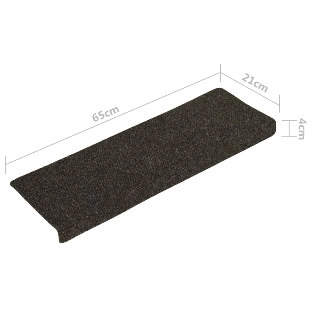 Stair Mats 15 pcs Needle Punch 65x21x4 cm Grey