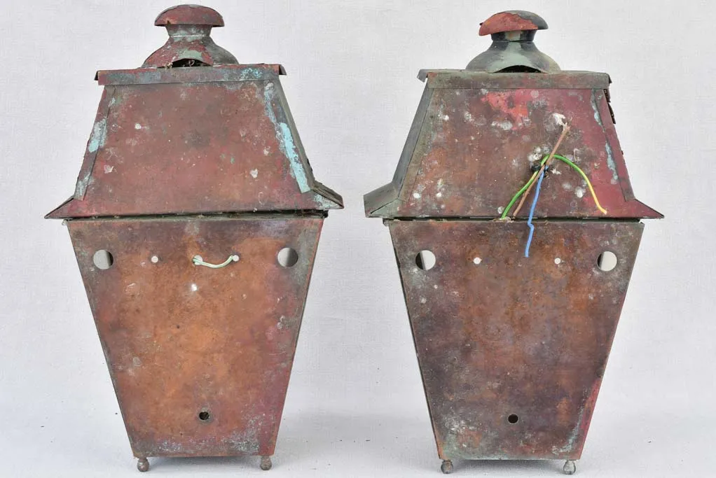 Wall sconces, lanterns (1920s) 18½" (pair)