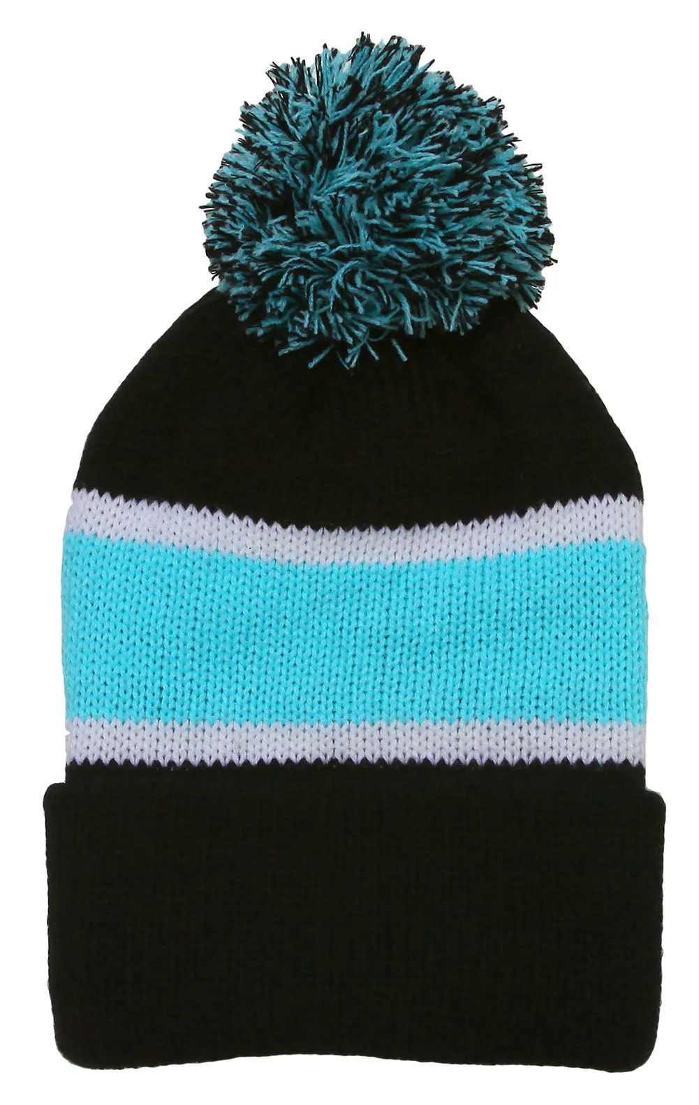 Winter Striped Beanie with Pom