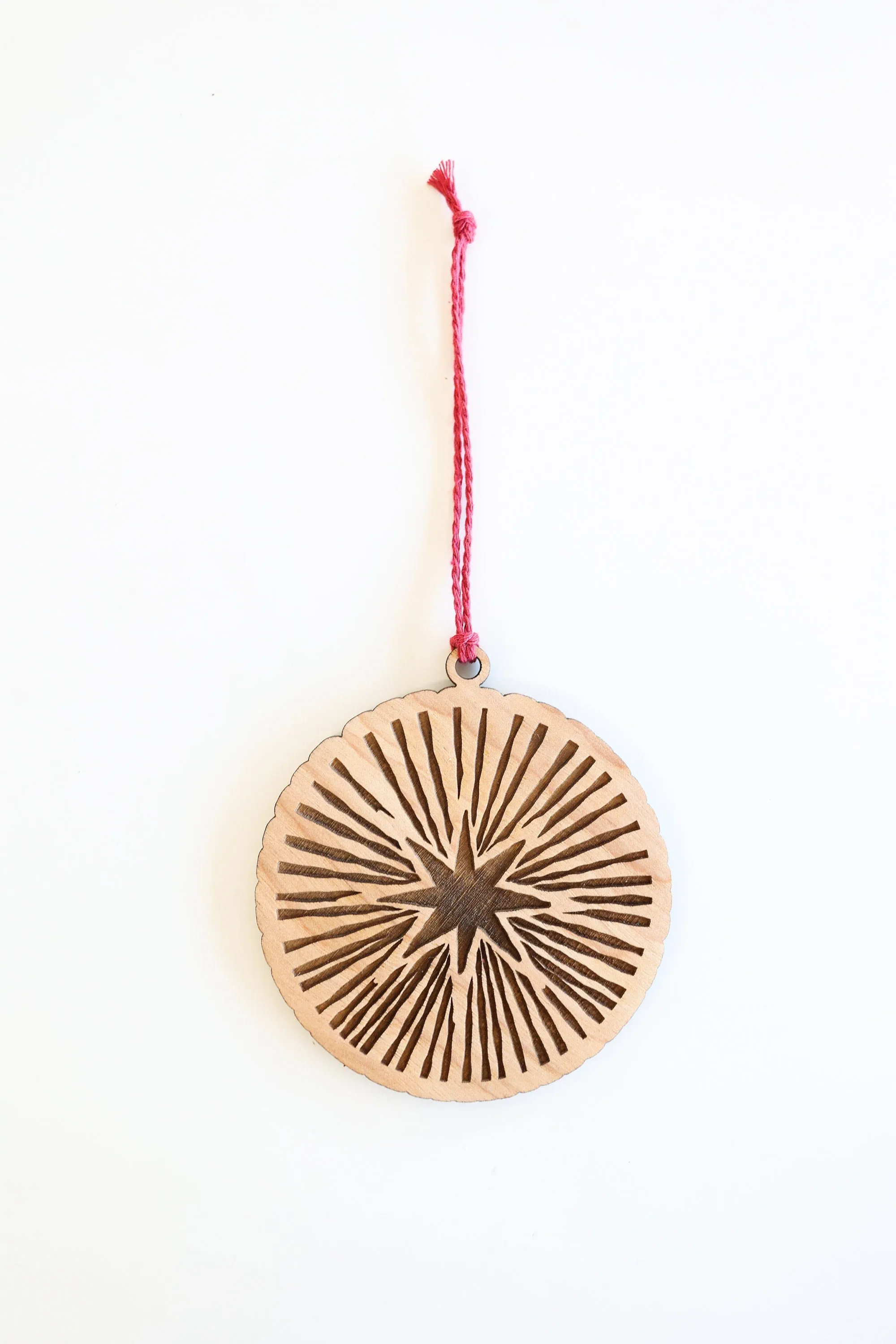 Wooden Starlight Circle Christmas Ornament